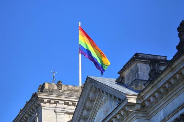 Berlin, Germany, 17 05 2026 German Bundestag International Day against Homophobia, Biphobia, Interphobia, Transphobia and Acephobia Rainbow flags are hoisted May 17 is celebrated as a day of action by homosexual, later also bisexual, trans, intersex and asexual people Copyright: xdtsxNachrichtenagenturx dts_119099