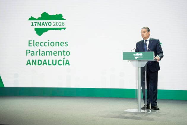 Elections Andalusia 2026 The Minister of Health, Presidency and Emergencies of the Junta de Andalucía, Antonio Sanz appears at the Data Dissemination Center of the 17M elections in the Pabellón de la Navegación A May 17, 2026 in Seville, Andalusia Spain This Sunday, May 17, more than 6,8 million Andalusians are called to the polls to elect the 109 deputies who will make up the Parliament of Andalusia during the XIII Legislature The number of voters represents an increase of 2.5 with respect to the census of the last regional elections held in June 2022 17 MAY 2026 Joaquí Seville, Andalusia Seville, Andalusia Espana  Copyright: xJoaquinxCorcherox 7528771