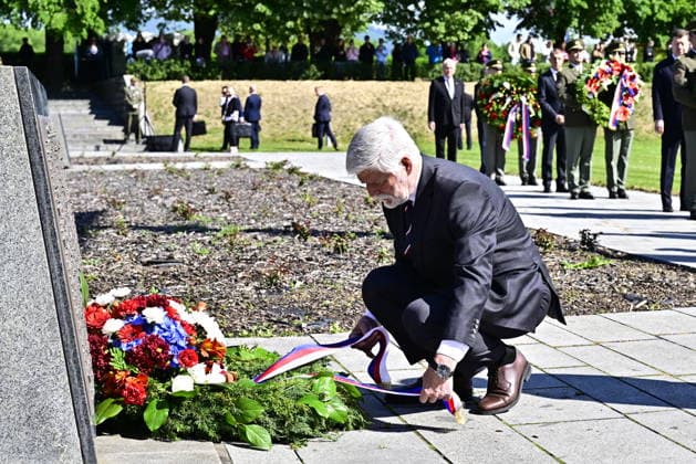 Commemorative gathering on victims of Nazi persecution on the occasion of the 81st anniversary of liberation took place at the Terezin Memorial, in Terezin, Czech Republic, on May 17, 2026. Czech President Petr Pavel lays a wreath. (CTKxPhoto OndrejxHajek) CTKPhotoP2026051702401  CTKPhotoP2026051702401