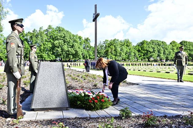 Commemorative gathering on victims of Nazi persecution on the occasion of the 81st anniversary of liberation took place at the Terezin Memorial, in Terezin, Czech Republic, on May 17, 2026. Czech Deputy Prime Minister and Minister of Finance Alena Schillerova. (CTKxPhoto OndrejxHajek) CTKPhotoP2026051702438  CTKPhotoP2026051702438