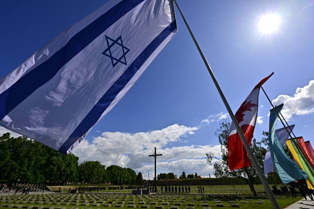 Commemorative gathering on victims of Nazi persecution on the occasion of the 81st anniversary of liberation took place at the Terezin Memorial, in Terezin, Czech Republic, on May 17, 2026. Israeli flag at the National Cemetery. (CTKxPhoto OndrejxHajek) CTKPhotoP2026051702492  CTKPhotoP2026051702492