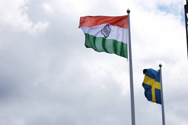 GOTHENBURG, SWEDEN 20260517 The Indian and Swedish flags are hoisted as Indian Prime Minister Narendra Modi lands at Landvetter Airport The Prime Minister of Sweden and the Prime Minister of India will have bilateral meetings and participate in discussions with European business leaders on innovation and trade, in Gothenburg, Sweden, Sunday, May 17, 2026 GOTHENBURG SWE  Copyright: xAdamxIhse TTx MODI I GÖTEBORG HJRGdxqbXIg