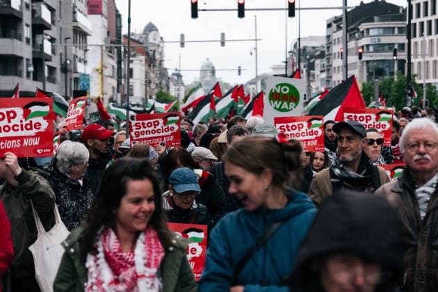 National demonstration organized by several civil society organizations in solidarity with the Palestinian people, Sunday 17 May 2026, in Brussels. MARIUS BURGELMAN  MariusxBurgelman 174152179