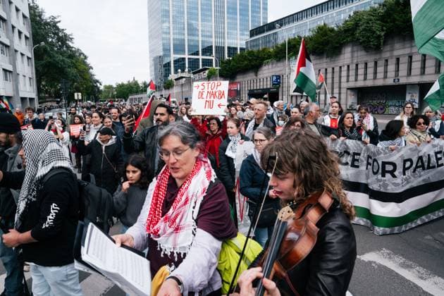 Citizens take the streets for a national demonstration organized by several civil society organizations in solidarity with the Palestinian people, Sunday 17 May 2026, in Brussels. MARIUS BURGELMAN  MariusxBurgelman 174155355