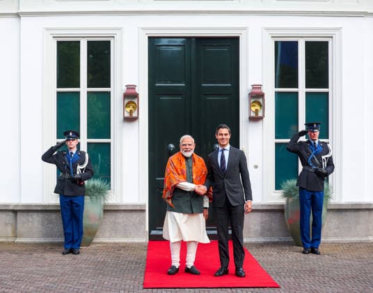 RECORD DATE NOT STATED PM Modi shakes hands with PM of the Netherlands Rob Jetten at the latter™s official residence (Catshuis), in The Hague The Hague Netherlands , May 17 (ANI): Prime Minister Narendra Modi shakes hands with Prime Minister of the Netherlands Rob Jetten at the latter™s official residence (Catshuis), in The Hague on Saturday. (DPR PMO ANI Photo) The Hague The Hague Netherlands Copyright: xANIx ANI_20260517006