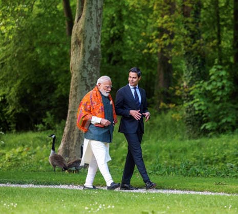 RECORD DATE NOT STATED PM Modi and Netherlands PM Rob Jetten during a walk in the gardens of the latter™s official residence (Catshuis), in The Hague The Hague Netherlands , May 17 (ANI): Prime Minister Narendra Modi and Netherlands Prime Minister Rob Jetten during a walk in the gardens of the latter™s official residence (Catshuis), in The Hague on Saturday. (DPR PMO ANI Photo) The Hague The Hague Netherlands Copyright: xANIx ANI_20260517017