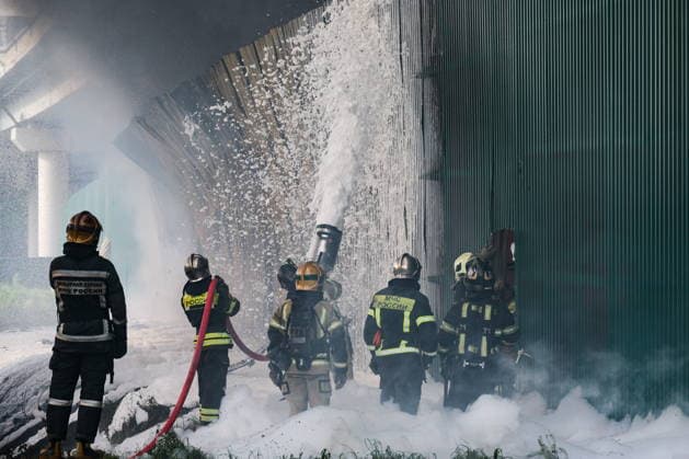 RUSSIA, MOSCOW - MAY 17, 2026: Emergency workers battle a fire near Cherkizovskaya station of the Moscow Metro. Sergei Shakhidzhanyan TASS  92629401