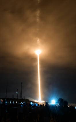 (260517) -- WENCHANG, May 17, 2026 -- A Long March-8 carrier rocket carrying a new satellite group blasts off from the Hainan commercial spacecraft launch site in Wenchang, south China s Hainan Province, May 17, 2026. The rocket lifted off at 10:42 p.m. (Beijing Time) from the Hainan commercial spacecraft launch site. The satellite group, which is the ninth batch that will constitute the Spacesail Constellation, entered into the preset orbit successfully. ) (EyesOnSci) CHINA-HAINAN-WENCHANG-SATELLITE GROUP-LAUNCH (CN) YangxGuanyu 