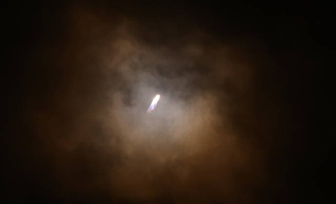 (260517) -- WENCHANG, May 17, 2026 -- A Long March-8 carrier rocket carrying a new satellite group blasts off from the Hainan commercial spacecraft launch site in Wenchang, south China s Hainan Province, May 17, 2026. The rocket lifted off at 10:42 p.m. (Beijing Time) from the Hainan commercial spacecraft launch site. The satellite group, which is the ninth batch that will constitute the Spacesail Constellation, entered into the preset orbit successfully. ) (EyesOnSci) CHINA-HAINAN-WENCHANG-SATELLITE GROUP-LAUNCH (CN) YangxGuanyu 