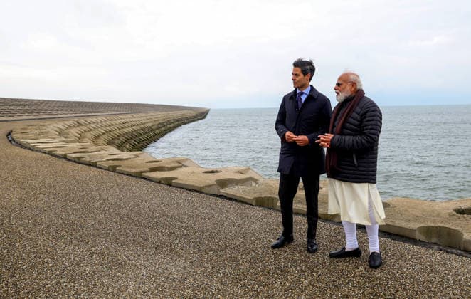 PM Modi visits Afsluitdijk dam Netherlands, May 17 (ANI): Prime Minister Narendra Modi along with Prime Minister of the Netherlands , Rob Jetten, visits Afsluitdijk dam, on Sunday. (DPR PMO ANI Photo) Netherlands Copyright: xANIx ANI_20260517189