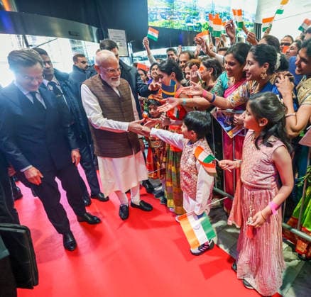 RECORD DATE NOT STATED PM Modi arrives to a warm welcome in Sweden Gothenburg Sweden , May 17 (ANI): Prime Minister Narendra Modi witnesses a reception by the Indian diaspora, in Gothenburg on Sunday. Sweden Prime Minister Ulf Kristersson also present. (Narendra Modi Photo gallery ANI Photo) Gothenburg Sweden Copyright: xANIx ANI_20260517461