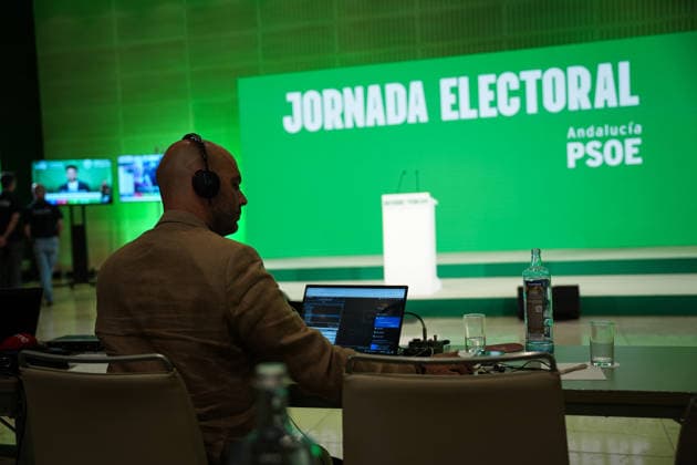 PSOE election results monitoring A Media election results monitoring from the press room A May 17, 2026 in Seville Andalucia, Spain 17 MAY 2026 María José Ló Seville Andalucia, Spain Seville Andalucia, Spain Spain Spain  Copyright: xMariaxJosÃ xLopezx 7530983