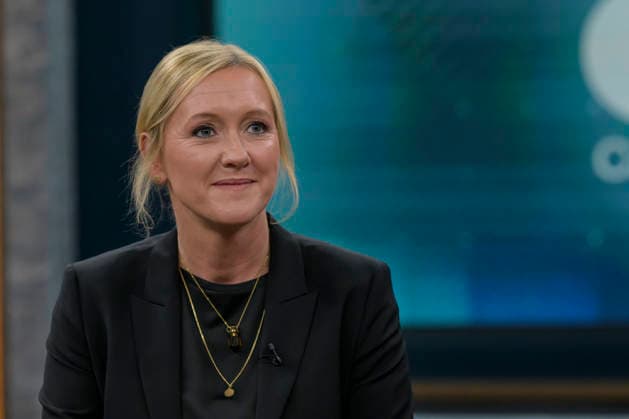 in the picture from left Melanie Baum, entrepreneur, Managing Director Baum Zerspanungstechnik, GER, Berlin, Studio, guest of Caren Miosga, Polittalk, TV, format, recording, Das Erste, from Adlershof at Studio 20, topic Copyright: HMBxMedia UwexKoch