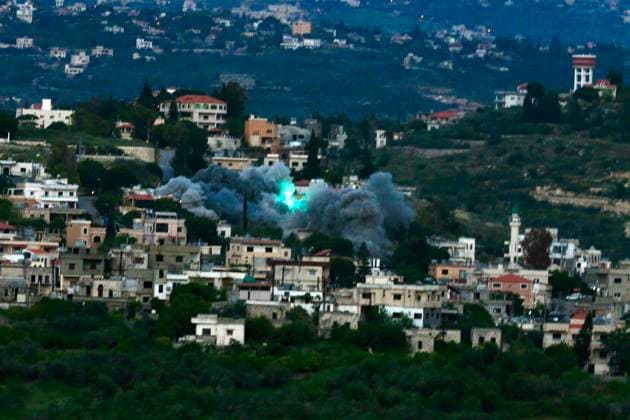 (260518) -- BNAAFOUL, May 18, 2026 -- This photo taken on May 17, 2026 shows smoke rising after an Israeli airstrike targeted a house in Bnaafoul, southern Lebanon. At least five people, including two children, were killed and 15 others wounded on Sunday as Israeli strikes intensified across southern Lebanon, according to Lebanese sources. (Photo by Xinhua) LEBANON-BNAAFOUL-ISRAELI AIRSTRIKE AlixHashisho 
