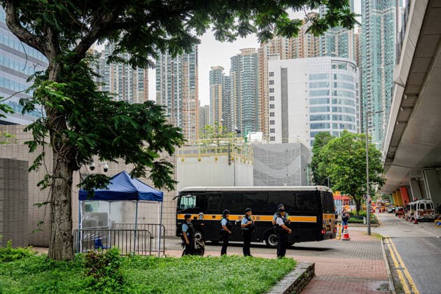 Closing arguments of Tiananmen Square activists trial starts HONG KONG, CHINA - MAY 18: A Hong Kong Correctional Services vehicle arrives to the West Kowloon Magistrates Court in Hong Kong, China, on May 18, 2026. Closing arguments in the national security case involving the Hong Kong Alliance in Support of Patriotic Democratic Movements of China are scheduled to last three days. Lee Cheuk-yan, 69, and Chow Hang-tung, 41, who organised candlelight vigils to mark Beijing s deadly crackdown on demonstrators in Tiananmen Square in 1989, are standing trial for incitement to subversion , which carries a maximum penalty of 10 years in jail. Harry Leung Anadolu Hong Kong China. Editorial use only. Please get in touch for any other usage. Copyright: x2026xAnadoluxHarryxLeungx