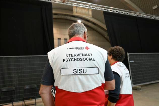 Paolo and Antonino Falzone Trial 18 05 2026 MONS, BELGIUM - MAY 18 : psychological help teams pictured on May 18, 2026 in Mons, Belgium, 18 05 2026 Mons Belgium  Copyright: xPhilipxReynaersx