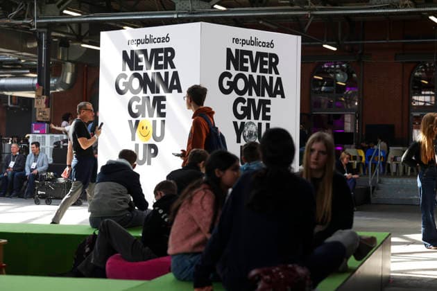 Re publica digital trade fair under the motto Never Gonna Give You Up opens at The Station on 18 05 26 in Berlin Re publica 2026 opening in Berlin