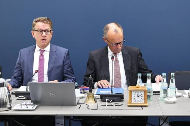 Berlin, Germany, 18 05 2026 Konrad Adenauer Haus CDU Federal Executive Committee Meeting General Secretary Carsten Linnemann and Federal Chancellor Friedrich Merz CDU Copyright: xdtsxNachrichtenagenturx dts_119142