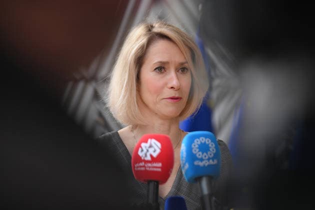 European Union (EU) Foreign Affairs Council (Development) meeting in Brussels??????? BRUSSELS, BELGIUM - MAY 18: EU High Representative for Foreign Affairs and Security Policy Kaja Kallas speaks to press ahead of European Union (EU) Foreign Affairs Council (Development) meeting in Brussels, Belgium on May 18, 2026. Dursun Aydemir Anadolu Brussels Belgium. Editorial use only. Please get in touch for any other usage.  Copyright: x2026xAnadoluxDursunxAydemirx