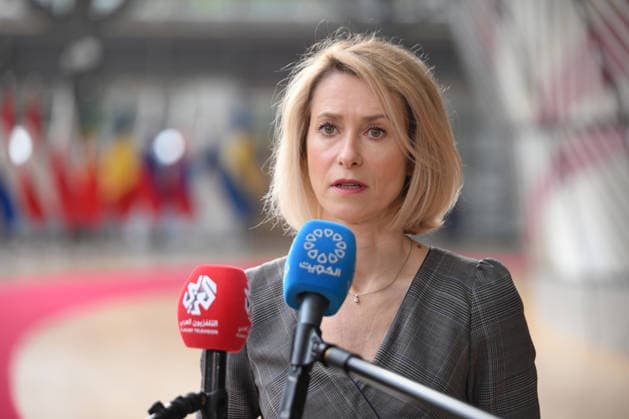 European Union (EU) Foreign Affairs Council (Development) meeting in Brussels??????? BRUSSELS, BELGIUM - MAY 18: EU High Representative for Foreign Affairs and Security Policy Kaja Kallas speaks to press ahead of European Union (EU) Foreign Affairs Council (Development) meeting in Brussels, Belgium on May 18, 2026. Dursun Aydemir Anadolu Brussels Belgium. Editorial use only. Please get in touch for any other usage.  Copyright: x2026xAnadoluxDursunxAydemirx