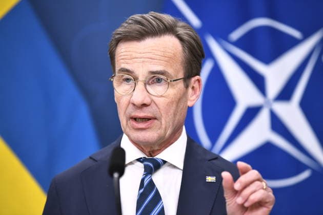 STOCKHOLM, SWEDEN 20260518 Prime Minister Ulf Kristersson M during a press conference ahead of the NATO foreign ministers meeting in Helsingborg May 21-22 STOCKHOLM SWEDEN x12060x  Copyright: xLarsxSchröder TTx PRESSTRÄFF OM NATOMÖTE Gwnka_OhqHI