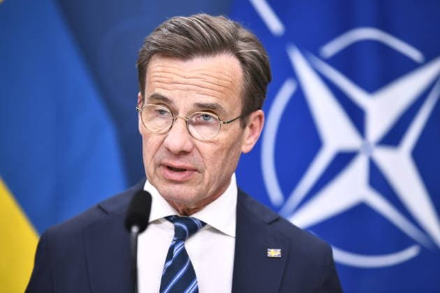 STOCKHOLM, SWEDEN 20260518 Prime Minister Ulf Kristersson M during a press conference ahead of the NATO foreign ministers meeting in Helsingborg May 21-22 STOCKHOLM SWEDEN x12060x  Copyright: xLarsxSchröder TTx PRESSTRÄFF OM NATOMÖTE mZNsMDukTyI