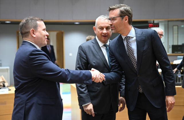 European Union (EU) Foreign Affairs Council (Development) meeting in Brussels BRUSSELS, BELGIUM - MAY 18: Dutch Minister for Foreign Trade and Development Cooperation Sjoerd Sjoerdsma, European Commissioner for International Partnerships Jozef Sikela, and Finland s Minister of Foreign Trade and Development Ville Taviol attend the European Union (EU) Foreign Affairs Council (Development) meeting in Brussels, Belgium on May 18, 2026. Dursun Aydemir Anadolu Brussels Belgium. Editorial use only. Please get in touch for any other usage.  Copyright: x2026xAnadoluxDursunxAydemirx