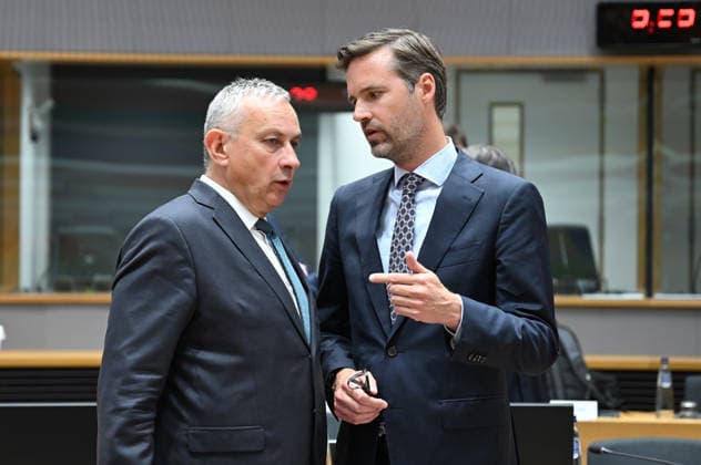 European Union (EU) Foreign Affairs Council (Development) meeting in Brussels BRUSSELS, BELGIUM - MAY 18: Dutch Minister for Foreign Trade and Development Cooperation Sjoerd Sjoerdsma and European Commissioner for International Partnerships Jozef Sikela attend the European Union (EU) Foreign Affairs Council (Development) meeting in Brussels, Belgium on May 18, 2026. Dursun Aydemir Anadolu Brussels Belgium. Editorial use only. Please get in touch for any other usage.  Copyright: x2026xAnadoluxDursunxAydemirx