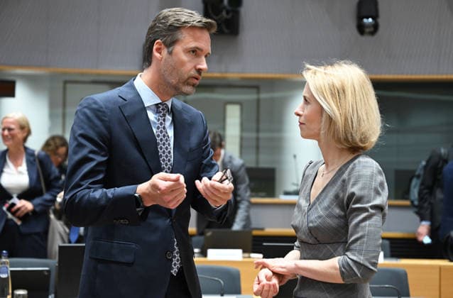 European Union (EU) Foreign Affairs Council (Development) meeting in Brussels BRUSSELS, BELGIUM - MAY 18: EU High Representative for Foreign Affairs and Security Policy Kaja Kallas and Dutch Minister for Foreign Trade and Development Cooperation Sjoerd Sjoerdsma attend the European Union (EU) Foreign Affairs Council (Development) meeting in Brussels, Belgium on May 18, 2026. Dursun Aydemir Anadolu Brussels Belgium. Editorial use only. Please get in touch for any other usage.  Copyright: x2026xAnadoluxDursunxAydemirx