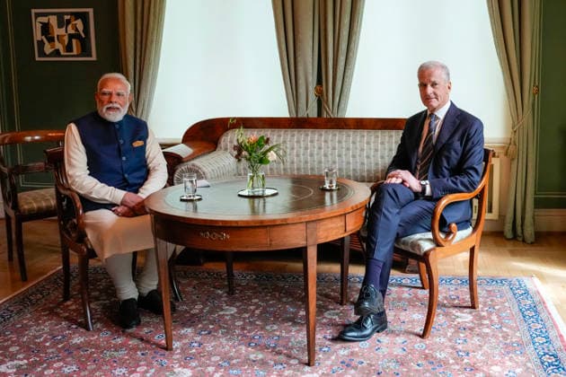 Indian Prime Minister Narendra Modi visits Norway Oslo, Norway 20260518 Prime Minister Jonas Gahr Store receives Indian Prime Minister Narendra Modi at the governments representation facility in Oslo Photo Fredrik Varfjell NTB POOL Oslo Norway 2txxQS0RghI EDITORIAL USE ONLY Ref POL2txxQS0RghI jpg  Copyright: xFredrikxVarfjellx xNTBx