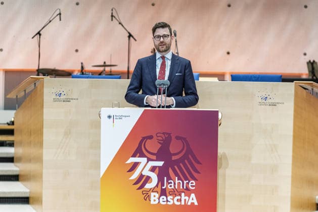 75th anniversary of the Procurement Office of the Federal Ministry of the Interior in Bonn Speech by State Secretary Sebastian WÜSTE Celebration of the 75th anniversary of the Procurement Office of the Federal Ministry of the Interior in the former plenary chamber of the German Bundestag, which is now part o Copyright: xMarcxJohnx