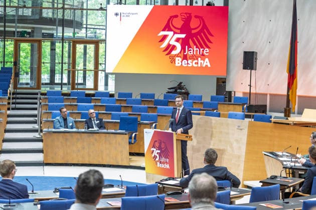 75th anniversary of the Procurement Office of the Federal Ministry of the Interior in Bonn Speech by State Secretary Sebastian WÜSTE Celebration of the 75th anniversary of the Procurement Office of the Federal Ministry of the Interior in the former plenary chamber of the German Bundestag, which is now part o Copyright: xMarcxJohnx