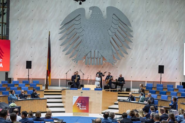 Ceremony 75 years of the Procurement Office of the Federal Ministry of the Interior in Bonn Ceremony to mark the 75th anniversary of the Procurement Office of the Federal Ministry of the Interior in the former plenary chamber of the German Bundestag, which is now part of the World Conference Center Bonn The Procurement Office is considered the largest civili Copyright: xMarcxJohnx