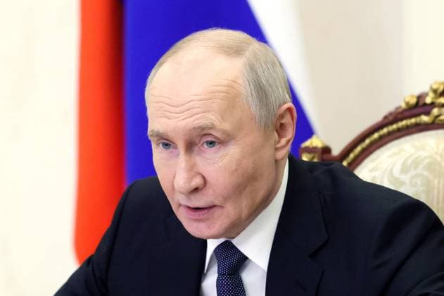 Russia Putin Security Council 9168107 18.05.2026 Russian President Vladimir Putin chairs a meeting with members of the Security Council via videoconference at the Kremlin in Moscow, Russia. Mikhail Metzel Sputnik Moscow Russia  Copyright: xMikhailxMetzelx