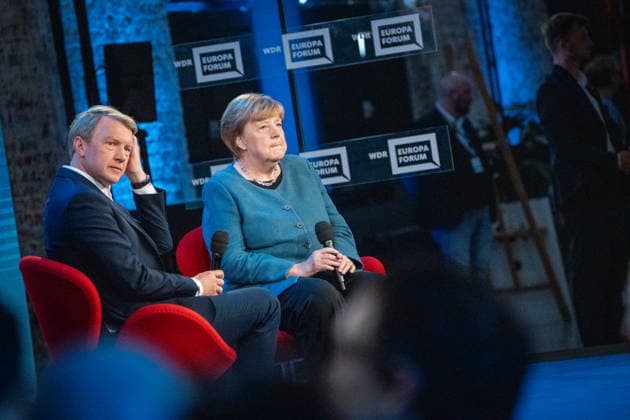 Former German Chancellor Angela Merkel at the WDR Europaforum as part of re publica 2026, in conversation with Markus Preiß, Studio Manager and Editor-in-Chief Television, ARDHauptstadtstudio Digital Conference re publica 2026 in Berlin, Berlin Berlin Germany Event location STATION