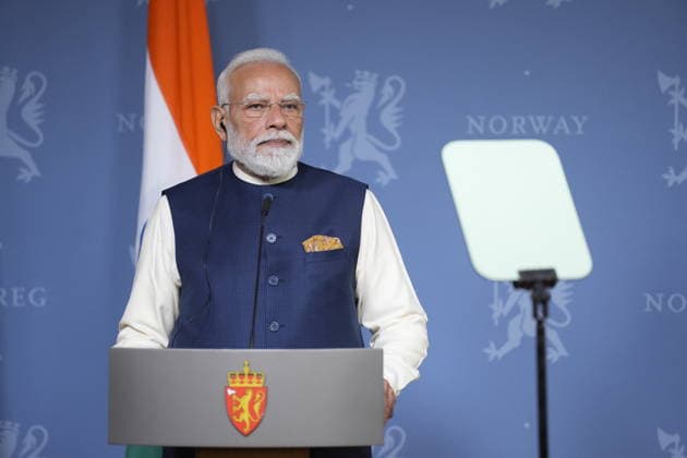 Indian Prime Minister Narendra Modi visits Norway Oslo, Norway 20260518 Indian Prime Minister Narendra Modi and Prime Minister Jonas Gahr Store hold a press conference after their meeting at the governments representation facility in Oslo on Monday Photo Fredrik Varfjell NTB POOL Oslo Norway xdfdwJGPr8I EDITORIAL USE ONLY Ref POLxdfdwJGPr8I jpg  Copyright: xFredrikxVarfjellx xNTBx