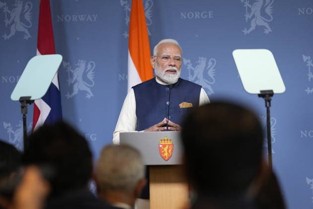 Indian Prime Minister Narendra Modi visits Norway Oslo, Norway 20260518 Prime Minister Jonas Gahr Store receives Indian Prime Minister Narendra Modi at the governments representation facility in Oslo Photo Fredrik Varfjell NTB POOL Oslo Norway e44DNAPDwYc EDITORIAL USE ONLY Ref POLe44DNAPDwYc jpg  Copyright: xFredrikxVarfjellx xNTBx