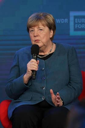 Angela Merkel, former German Chancellor at the WDR Europaforum at the Re publica digital trade fair under the motto Never Gonna Give You Up opens at The Station on 18 05 26 in Berlin Angela Merkel speaks at the Re publica 2026 in Berlin