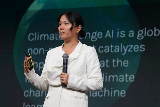 Karen Hao at the Re publica digital trade fair under the motto Never Gonna Give You Up opens at The Station on 18 05 26 in Berlin Angela Merkel speaks at Re publica 2026 in Berlin