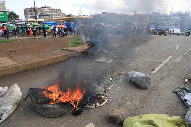 Protest against rising fuel in Nairobi NAIROBI, KENYA - MAY 18: Demonstrators block traffic on some roads by burning tires during a protest against rising fuel in Nairobi, Kenya on May 18, 2026. Lucas Mukasa Anadolu Nairobi Kenya. Editorial use only. Please get in touch for any other usage.  Copyright: x2026xAnadoluxLucasxMukasax