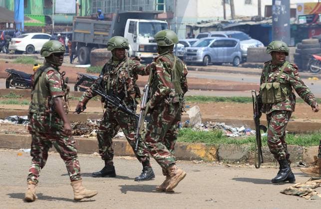 Protest against rising fuel in Nairobi NAIROBI, KENYA - MAY 18: Security forces intervene against the demonstrators during a protest against rising fuel in Nairobi, Kenya on May 18, 2026. Lucas Mukasa Anadolu Nairobi Kenya. Editorial use only. Please get in touch for any other usage.  Copyright: x2026xAnadoluxLucasxMukasax