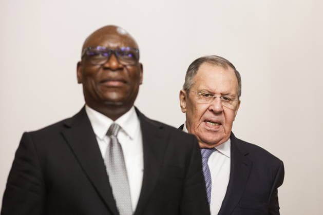 RUSSIA, MOSCOW - MAY 18, 2026: Russia s Foreign Minister Sergei Lavrov (R) and Simeon Oyono Esono Angue, Minister of Foreign Affairs, International Cooperation, and Diaspora of Equatorial Guinea, hold a meeting at the Reception House of the Russian Foreign Ministry Moscow Russia  - ZUMAt113 20260518_zaa_t113_093 Copyright: xMikhailxSinitsynx