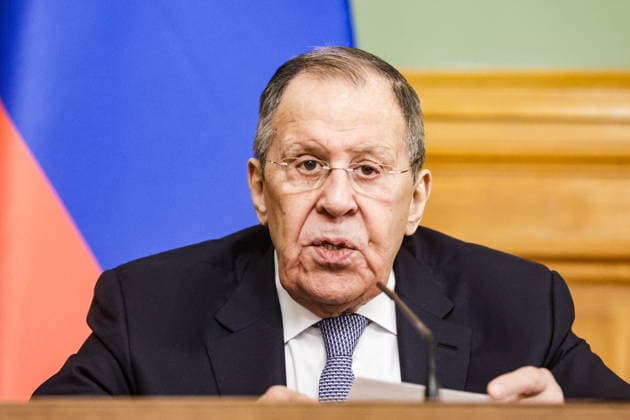 RUSSIA, MOSCOW - MAY 18, 2026: Russia s Foreign Minister Sergei Lavrov during a press conference following a meeting with Simeon Oyono Esono Angue, Minister of Foreign Affairs, International Cooperation, and Diaspora of Equatorial Guinea, at the Reception House of the Russian Foreign Ministry Moscow Russia  - ZUMAt113 20260518_zaa_t113_105 Copyright: xMikhailxSinitsynx