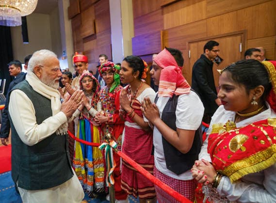 RECORD DATE NOT STATED PM Modi arrives in Norway Oslo Norway , May 18 (ANI): Prime Minister Narendra Modi meets the Indian diaspora on his arrival, in Oslo on Monday. (DPR PMO ANI Photo) Oslo Norway Copyright: xANIx ANI_20260518189