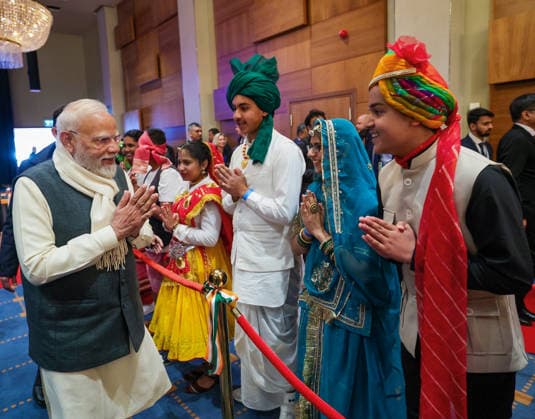 RECORD DATE NOT STATED PM Modi arrives in Norway Oslo Norway , May 18 (ANI): Prime Minister Narendra Modi meets the Indian diaspora on his arrival, in Oslo on Monday. (DPR PMO ANI Photo) Oslo Norway Copyright: xANIx ANI_20260518190