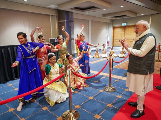 RECORD DATE NOT STATED PM Modi arrives in Norway Oslo Norway , May 18 (ANI): Prime Minister Narendra Modi witnesses a cultural performance upon his arrival, in Oslo on Monday. (DPR PMO ANI Photo) Oslo Norway Copyright: xANIx ANI_20260518208