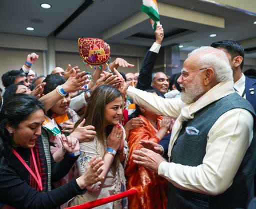 RECORD DATE NOT STATED PM Modi arrives in Norway Oslo Norway , May 18 (ANI): Prime Minister Narendra Modi receives a warm welcome from the members of Indian diaspora, in Oslo on Monday. (DPR PMO ANI Photo) Oslo Norway Copyright: xANIx ANI_20260518213