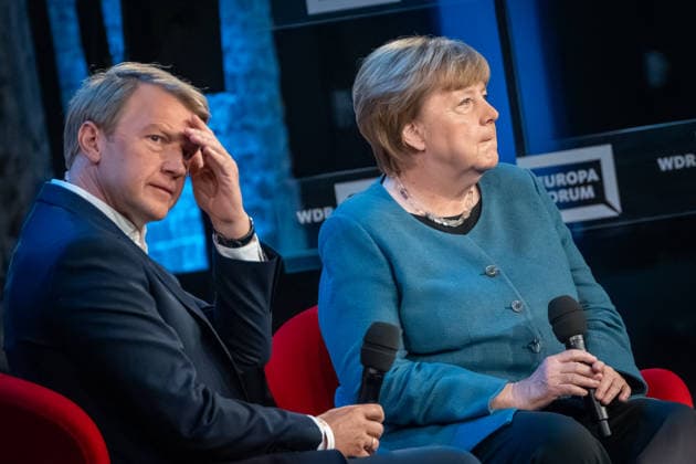 Former German Chancellor Angela Merkel at the WDR Europaforum as part of re publica 2026, in conversation with Markus Preiß, Studio Manager and Editor-in-Chief Television, ARDHauptstadtstudio Digital Conference re publica 2026 in Berlin, Berlin Berlin Germany Event location STATION