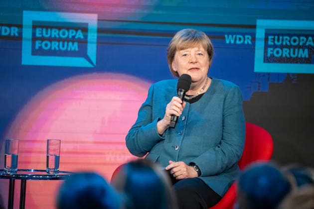 Former German Chancellor Angela Merkel at the WDR Europaforum as part of the re publica 2026 digital conference re publica 2026 in Berlin, Berlin Berlin Germany Event location STATION