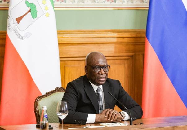 RUSSIA, MOSCOW - MAY 18, 2026: Simeon Oyono Esono Angue, Minister of Foreign Affairs, International Cooperation, and Diaspora of Equatorial Guinea, during a press conference following a meeting with Russia s Foreign Minister Sergei Lavrov at the Reception House of the Russian Foreign Ministry. Mikhail Sinitsyn TASS  92680436